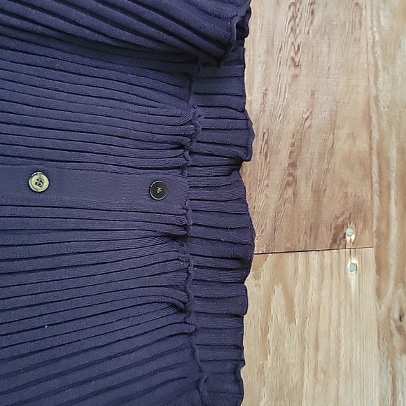 Theory Size Large Navy Ribbed Button-Down Shirt with Collar Trim NWT - Picture 3 of 9